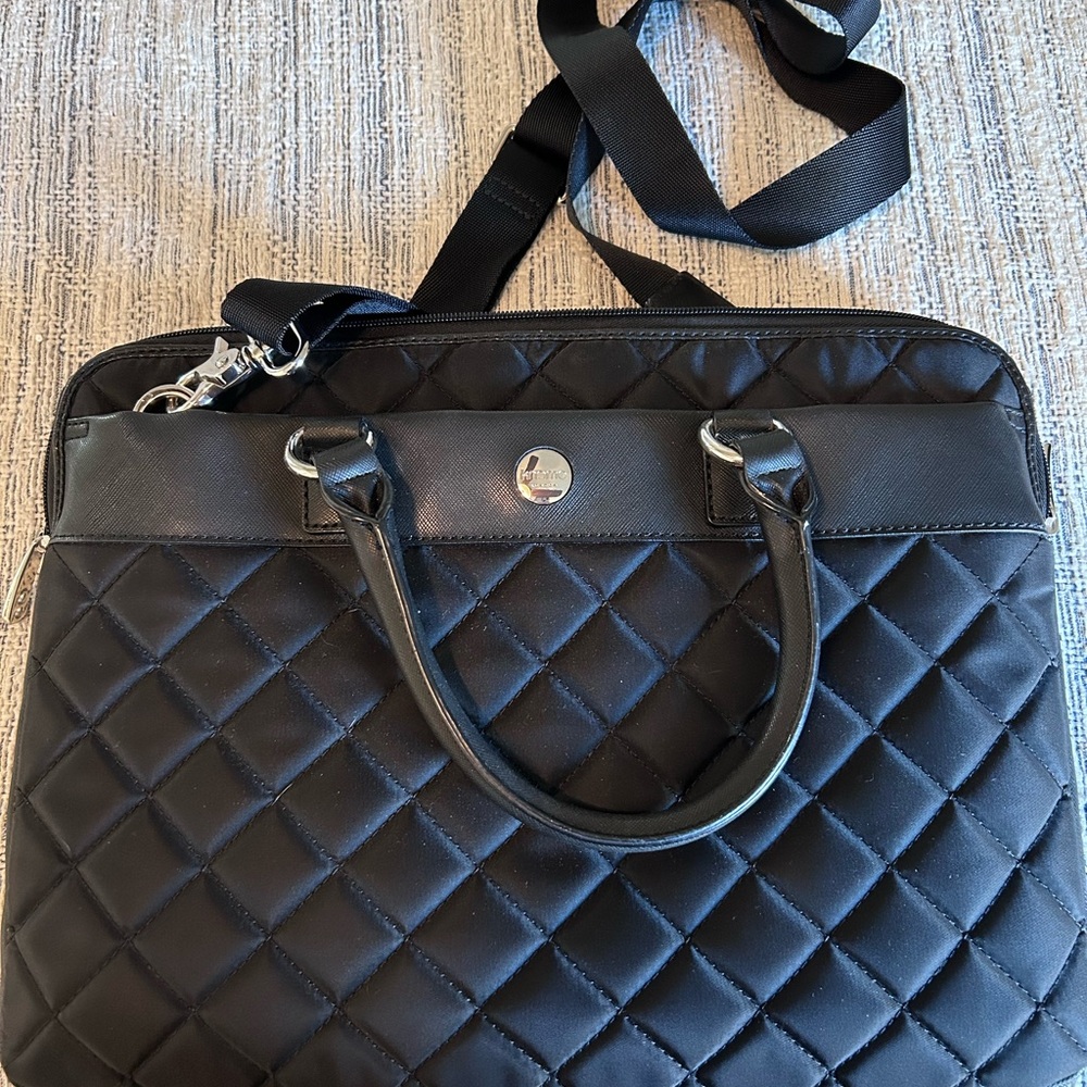 Black Quilted Laptop Bag